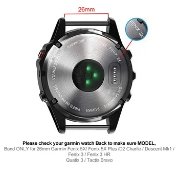 26mm dabiskās Ādas, Viegli Fit Watch Siksnu Garmin Fenix 5X/5X Plus/Fenix 3/D2/Nolaišanās Ātri Atbrīvot Watchband Aproce Sporta