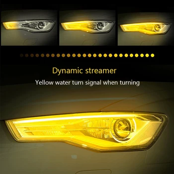 FORAUTO Ultrafine Auto DRL LED Sloksnes Gaismas lukturi Balti Pagrieziena Signāla Lampas Dzeltenā Rokasgrāmata Lentes Lukturu Montāža