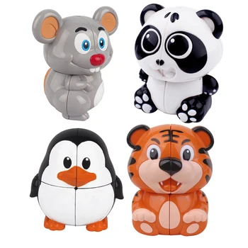YuXin Panda / Tiger / Peles / Pingvīns 2x2 Magic Cube ZhiSheng Dzīvnieku puzzle mini Tiger 2x2 Keychain, Uzlīmes, bērnu rotaļlietas bērniem