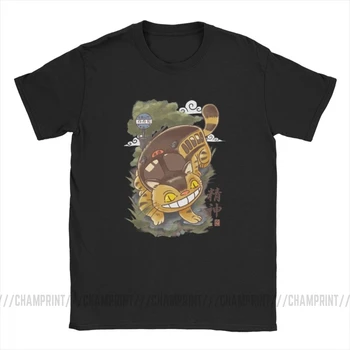 Tradicionālo Nekobasu T-Krekli Vīriešu Japāņu Mans Kaimiņš Totoro Catbus Smieklīgi Kokvilnas T-Veida Krekls Ar Apaļu Kakla T Krekls Uzdrukāts Apģērbi