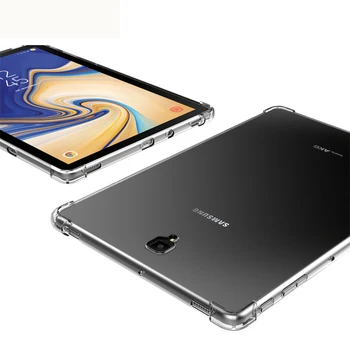 Būtiska Samsung Galaxy Tab 10.1 2019 SM-T510 SM-T515 triecienizturīgs pārredzamu mīksta silikona gadījumā elastīgu buferi un aizmugurējo vāciņu