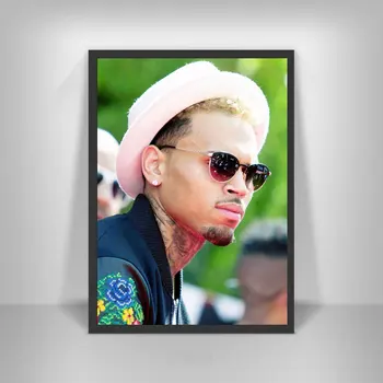 Mājas Dekori Chris Brown Drukāt Gleznas Hip-Hop Zvaigzne Attēlu Sienu Mākslas Moduļu Dziedātāja Gleznas Plakāts Gultas Fona Rāmja