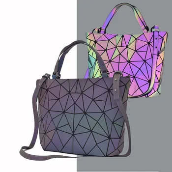 Gaismas bao soma Hologrāfiskā atstarojošs ģeometriskā somas sievietēm 2020. gadam Salokāms Pleca Soma Šķirnes Crossbody Soma sieviešu Rokassomu