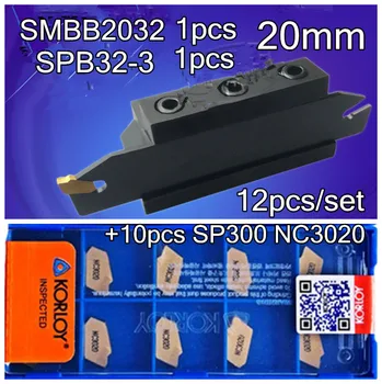 20mm kāta SPB32-3 1gb+SMBB2032 1gb+KORLOY SP300 NC3020 10pcs=12pcs/set NC3020 tērauda Apstrādes CNC virpas instrumentu