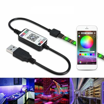 Bluetooth RGB LED Sloksnes Gaismas 5050 SMD Elastīgās Lentes Mājas Dekoru LED Lights1M 2M 3M 4M 5M 10M Lentes USB DC 5V Bluetooth Kontrole