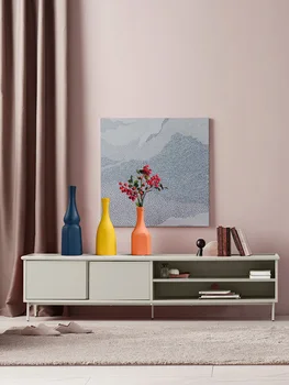 Modes krāsu keramikas vāze mājas dekorēšana dzīvojamā istaba mākslas ziedu kompozīcijas, žāvētu ziedu rotājumu ģeometrija maza vāze