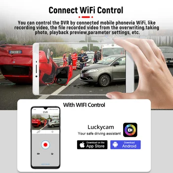 E-ACE B44 Automašīnas Kameras 4K Dash Cam GPS Track WiFi Automašīnas DVR Dashcam Sony IMX335 Sensors, Nakts Redzamības Ieraksti
