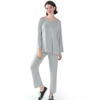 Pidžamas sieviešu divi-gabals, kas sievietēm soft plus lieluma, augstas elastības garām piedurknēm gadījuma zaudēt kostīmi pidžamas sievietēm, mājas tērpi shein
