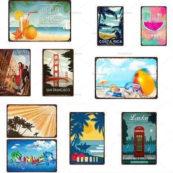Vintage Pilsētas Ceļojuma Metāla zīmju Mājas Apdare Dzelzs Krāsošana Bārs, Krogs, Sienu Māksla, Retro Skārda Plakātu 20x30cm