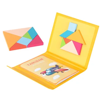 3d Koka Magnētisko Koka Jigsaw Puzzle Tangram Grāmatu, Rotaļlietu Domāšanas Mācību Spēle Baby Montessori Izglītības Rotaļlietas Bērniem