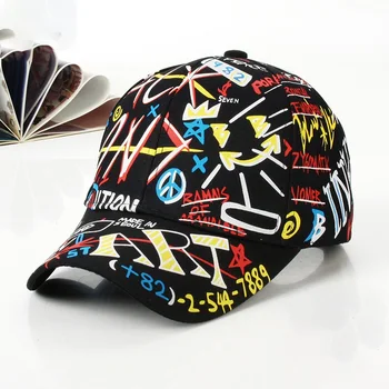 Krāsas, Grafiti Beisbola Cepure Vīriešiem Kokvilnas Cepures Modes Hip Hop Cepures Sieviešu Pavasara Vasaras Cepures Snapback Unisex Regulējamu Cepures