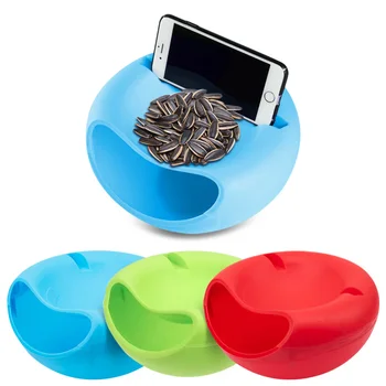 ANMONE Mūsdienu Dzīvojamā Istaba Multi-Stilu, Formu Slinks Snack Bowl Augļu Bļoda Ar Mobilo Telefonu Turētājs Dubultā Slāņu Sēklas Uzglabāšanas Kaste