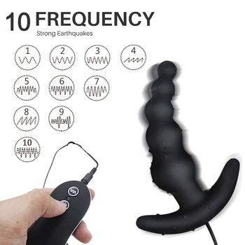 Erotic10 Frekvences Vibrācijas, Prostatas Massager Pievienojiet Anālā Dildo Anālais Vibrators Krelles Butt Plug Vibratori Vīriešiem Rotaļlietas Pieaugušajiem 18