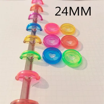Plastmasas saistošu gredzenu 100PCS24MM jelly krāsu mīlestība nomaināmās saistošu sprādzes grāmatu gredzenu nomaināmās saistošu disku sprādzes