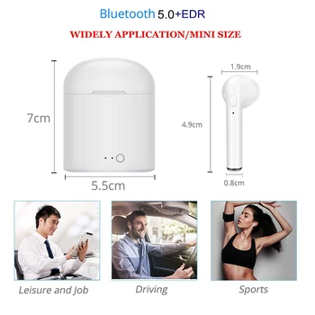 Bezvadu Earbuds Bluetooth 5.0 True Sporta Auss w/Mic Extra Bass Sporta Earbuds TWS Stereo Mini Austiņas i7s Piliens Kuģniecība