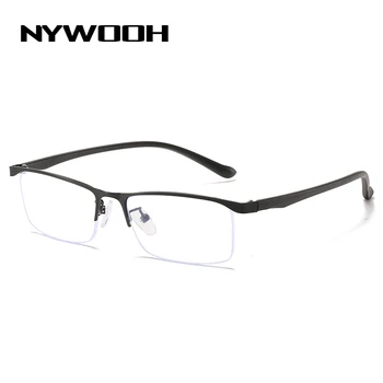 NYWOOH Biznesa Tuvredzība Brilles Vīriešiem Metāla Puse Rāmja Brilles Tuvredzīgi Briļļu -1.0 1.5 2.0 2.5 3.0 4.0