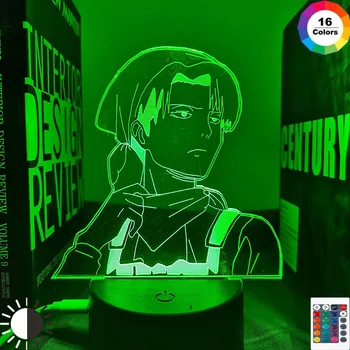 Levi Ackerman Akrila 3D Lampas Uzbrukumu Titan Mājas Istabas Dekori Gaismas Bērns Dāvanu Levi Ackerman LED Nakts Gaisma Anime