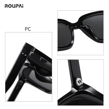 ROUPAI saulesbrilles sievietēm, vīriešiem 2020. gadam Polarizētās modes lielgabarīta lielas saules brilles uv400 braukšanas toņos sievietēm square black vintage
