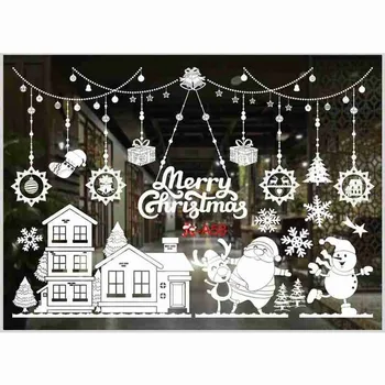 Ziemassvētku Balta Sniegpārsla Ziemassvētku Sienas Uzlīmes, Stikla Loga Dekoratīvās Uzlīmes, Ziemassvētku Rotājumi Mājās Jaunā Gada Dāvanu