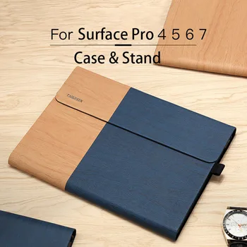 Tablet Stand Case for Microsoft Surface Pro 7 6 4 Gadījumā 12 collu Klēpjdatora Soma, PU Ūdensizturīgs Gadījumā Surface Pro 7 uz Lietu