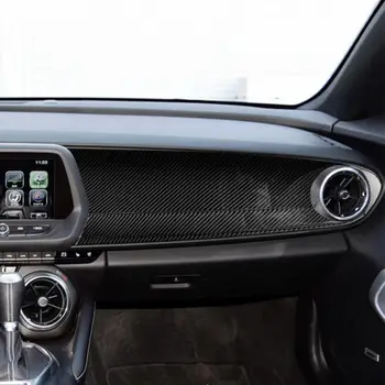 Par Chevrolet Camaro 2016-2019 Interjera Oglekļa Šķiedras Uzlīme Priekšējā Logo Cimdiem Gaismas Slēdzi Stūres Ratu Rāmja Piederumi