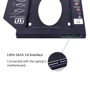 CHIPAL 10PCS 2nd HDD Caddy 9.5 mm SATA 3.0 2.5