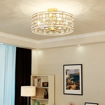 Amerikāņu kristāla griestu lampas K9 Eiropas guļamistaba restorāns lampas Princese istabas gaismas luksusa lampas zelta kārtu, kāzu telpu lampas