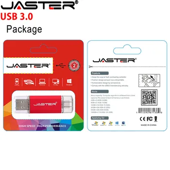 JASTER OTG Usb Stick Type C Pen Drive 128 GB un 64 GB, 32 GB, 16 GB USB Flash Drive 3.0 Hoge Snelheid Pendrive voor Tipa C Apparaat