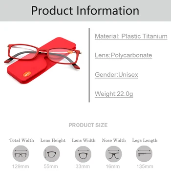 Vīriešu Sieviešu Lasīšanas Brilles Portatīvo Ultravieglajiem Presbyopic Brilles var Pievienot Tālruņa Lietā