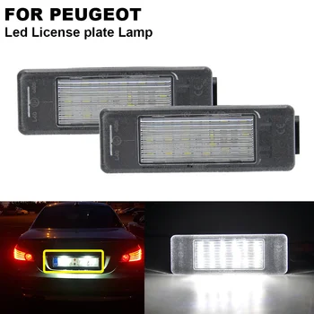 2X Automašīnas Aizmugurējā 18 LED SMD Licences Numura zīmes Apgaismojuma Lampas 6000K Par Peugeot 106 207 307 308 Par Citroen C3, C4, C5, C6, C8