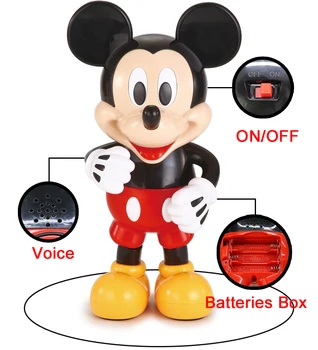 Oriģināls Disney Dejas Mickey Mouse Rīcības Attēls Žilbinošas Mūzikas Spīdīgu Izglītības Elektronisko Staigāšana Robots Rotaļlietas Bērniem