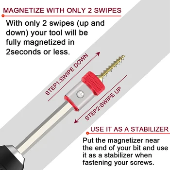 2gab Magnetizer Skrūve Gredzens 1/4 Collu Magnetizer Bitu Turētājs, Noņemams Metāla Bitu Magnetizer Gredzens Skrūvgriezi