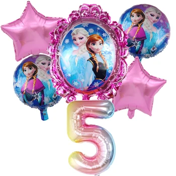 6pcs Disney Saldēti Princese Elza Hēlija Baloni, 32inch Skaits Bērnu Duša Puse Dekorēšana, Baloni, Bērnu Dzimšanas dienu Gaisa Globos