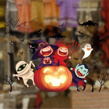 Karikatūra Halloween Sienas Uzlīmes Halloween Brīvdienu Logu Uzlīmes Halovīni Ķirbju Logu Decal Brīvdienu Halloween Sienas Decal