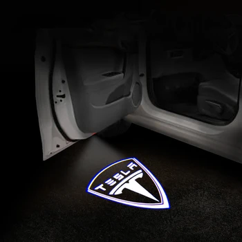 1gb Auto LED Pieklājīgi garu ēnu laipni gaismas Lāzera logo projektoru durvju lampas Tesla MODEL S MODEL X MODELIS 3 MODELIS Y