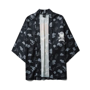 2020. gadam Vīriešiem un Sievietēm Harajuku Japāņu Modes Kimono Jaka Krekls, Blūze Haori Obi Āzijas Apģērbu Samurai Ao Dai