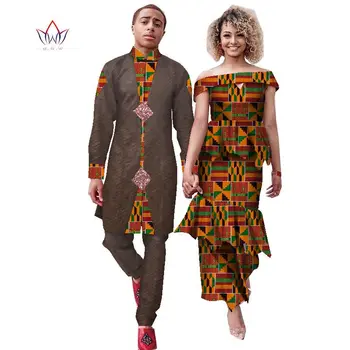 Ir 2021. Jaunu Matching Pāris Drēbes Sieviešu Svārki Uzstādīt un Vīriešu Elsas Komplekts 2 Komplekti Pāris Tērpiem Āfrikas Pāris Apģērbu Cienītāji WYQ701