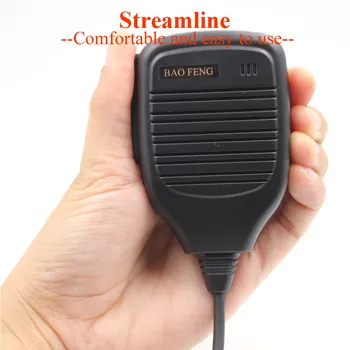 Rokas Mikrofons Runātājs Baofeng UV-3R Walkie Talkie ar 3,5 mm Audio Jack