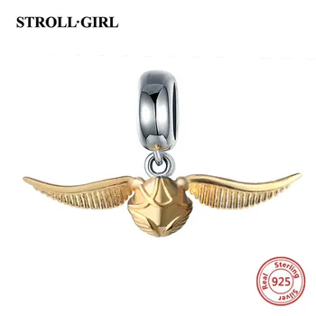 Gold Wing Krelles Fit Original Eiropas Rokassprādzi, Kulonu, lai 925 Sudraba Piekariņi Klasiskās Zelta Nozagt Diy Rotaslietas Sievietēm Dāvanu