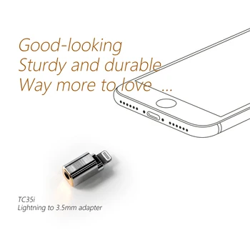 DD Hifi TC35i TC35B Apgaismojums TIPS-C 3.5 mm Adapteris Audio Kabelis iOS Android Mobilais Tālrunis