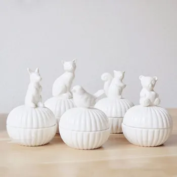 Jaunpienācēji Kāzu Dāvanu Roku darbs Electroplate Dzīvnieku Rotaslietu Kaste Balta Keramikas Rotaslietas Kastes Uzglabāšanas Jar flesjes