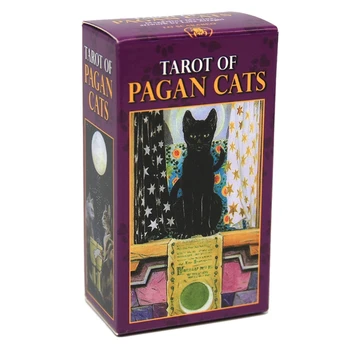 78 Kārtis Klāja Tarot Pagānu Kaķiem Pilnas angļu Puse galda Spēle Oracle Kartes 27RD