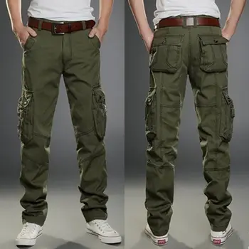 Kravas bikses Vīriešu Militārā Multi-kabatas Baggy Vīriešu Bikses Gadījuma Bikses (Dungriņi) Armijas Bikses augstas kvalitātes