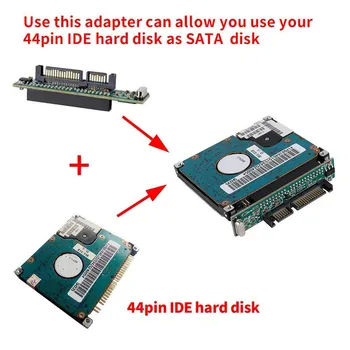 2.5 Collu IDE uz SATA Adapteri, Pārvērst Portatīvo datoru 44 Pin Vīriešu IDE PATA HDD Cietais Disks SSD diskus ar Serial ATA Ports