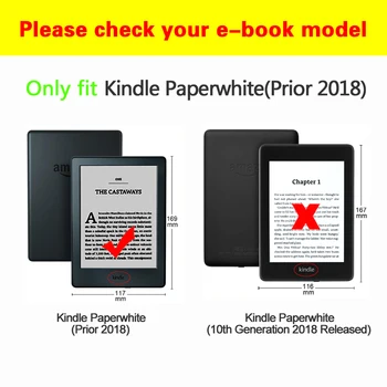 Slim Gadījumā Kindle Paperwhite 1 2 3 Lietā 2017 Magnētisko PU Ādas Saliekamais Stends Vāks Kindle Paperwhite Gadījumā