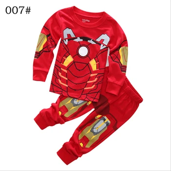 Dzelzs vīrs Pidžamu Toddler Zēni 2-8Y Supervaronis Cosplay Sleepwear Tērps Bērniem Zēni dāvanas ironman 2gab Drēbes ar garām Piedurknēm
