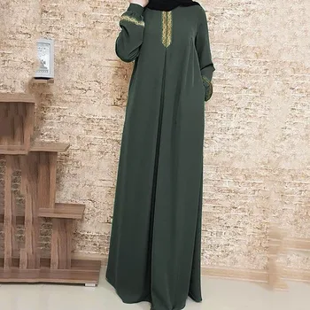 Gadījuma Sievietes Kaftan Gara Kleita Musulmaņu Apģērbu Plus Lieluma Drukāt Abaya Jilbab Musulmaņu Maxi Kleita