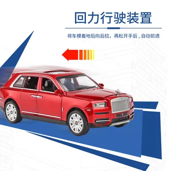 Zhenwei Cullinan Modeļi Lējumiem SUV Sporta Auto Modeli, Pull Atpakaļ, Automašīnas Skaņas, Gaismas 6 Durvis, Simulācijas Auto