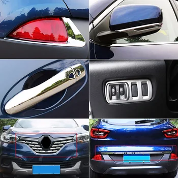 Par Renault Kadjar 2016 2017 2018 Chrome Aizmugures Bagāžnieka Miglas Luktura Gaismas Slēdzi Grila Vāka Apdare Molding Auto Stils Aksesuāri