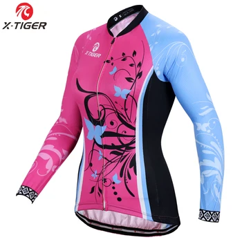 X-Tiger Sieviešu Velosipēdu Svīteri Pro garām Piedurknēm MTB Velosipēdu Apģērbs, Velosipēdu Drēbes Maillot Ciclismo Pavasara/Rudens Road Bike Jersey